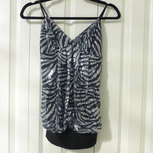 SEDUCTION vintage Y2K shimmery sequins bubble hem top